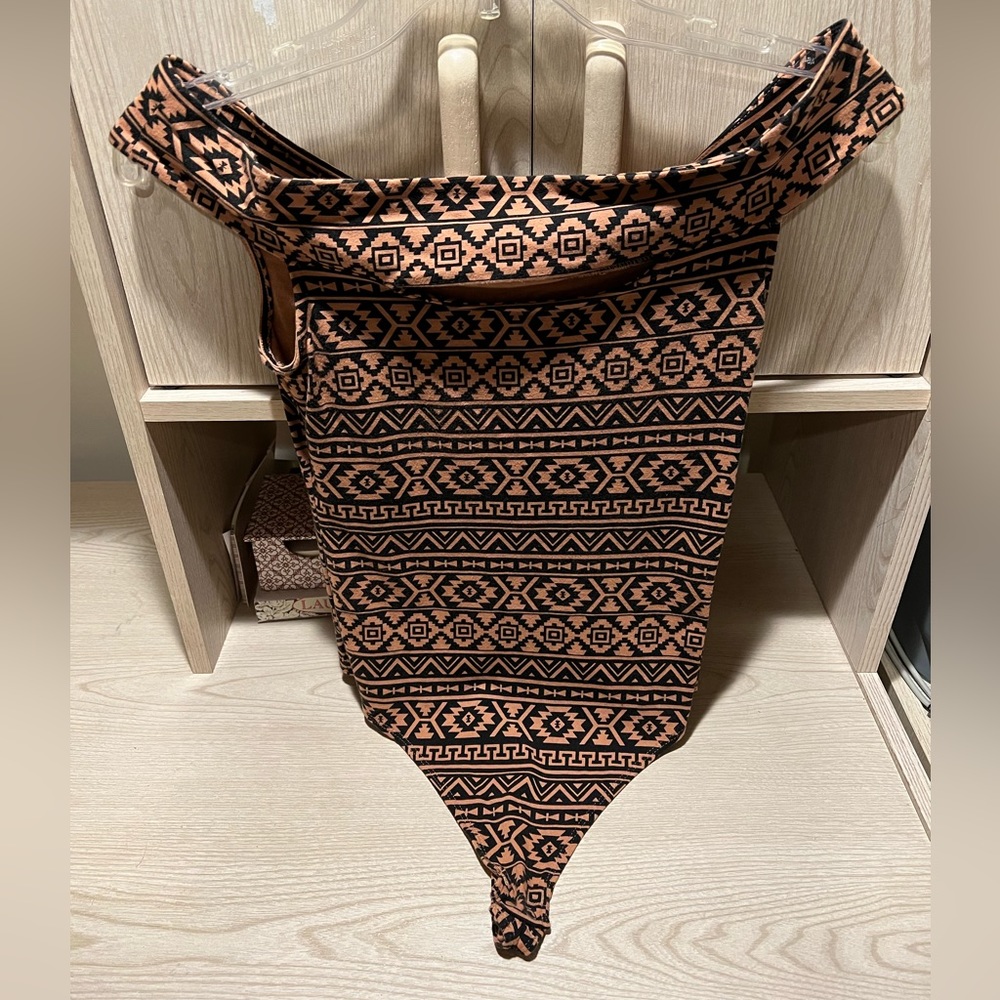 Express One Eleven Geometric Print Bodysuit